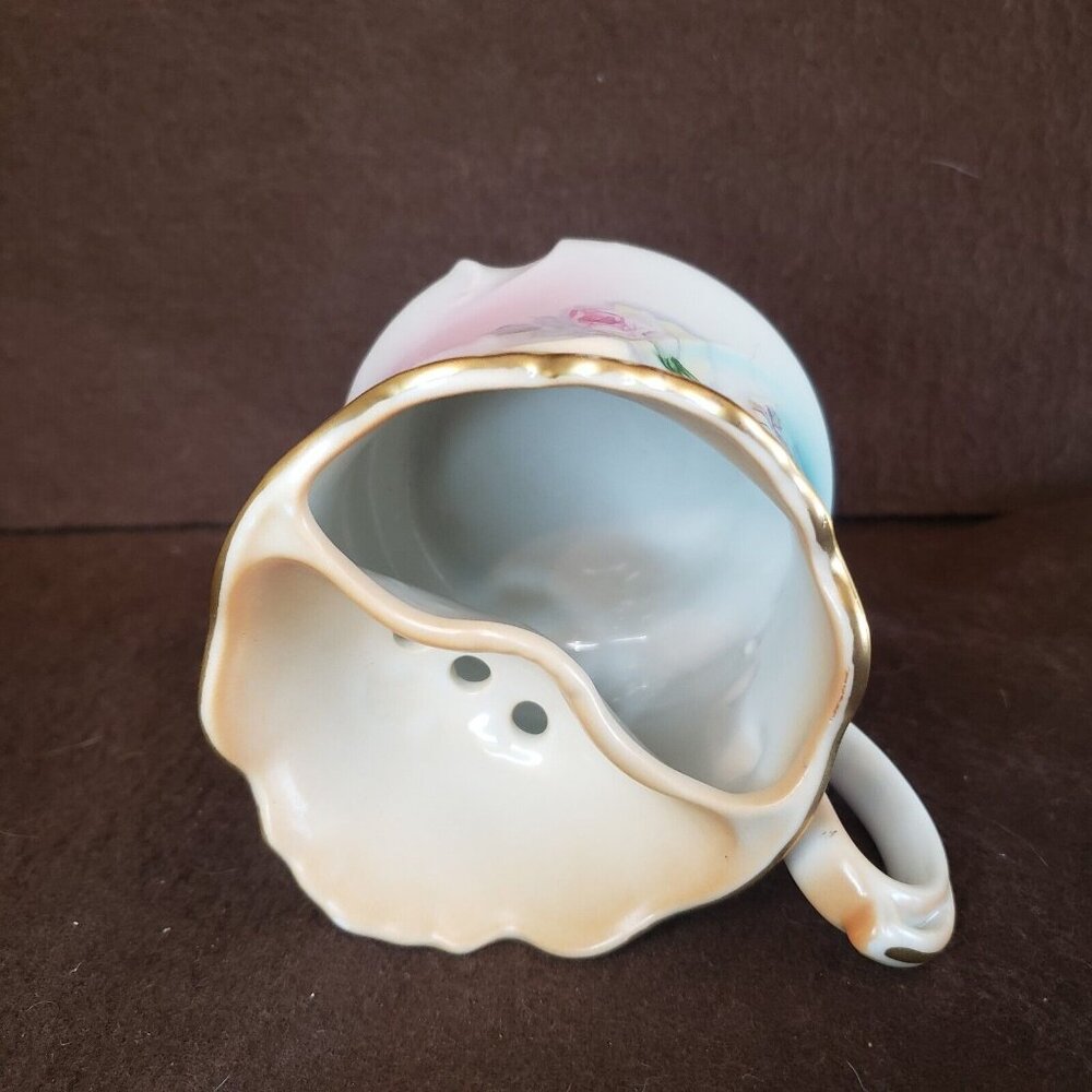 Vintage Antique Mustache Cup Brandenburg Roses Germany - Picture 10 of 15